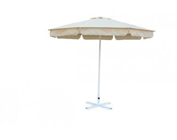 Зонт уличный Митек D2,5 м  круглый с воланом, стальной с подставкой