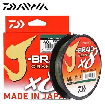 Леска плетеная Daiwa J-Braid Grand X8 150м 0.18мм светло-серый