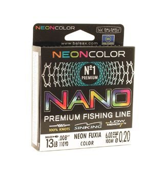 Леска Balsax Nano Neon Fuxia Box 100м 0,2 (6,0кг)