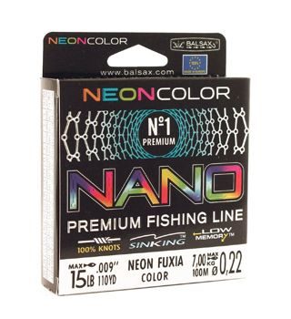 Леска Balsax Nano Neon Fuxia Box 100м 0,22 (7,0кг)