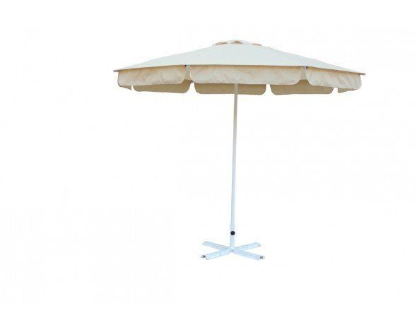 Зонт уличный Митек D2,5 м  круглый с воланом, стальной с подставкой