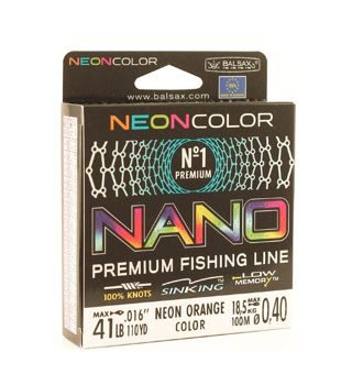 Леска Balsax Nano Neon Orange Box 100м 0,4 (18,5кг)