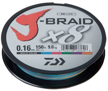 Леска плетеная Daiwa J-Braid X8 150м 0,16мм мультиколор